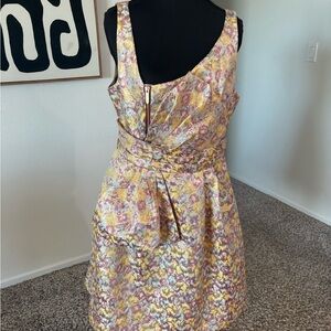 Zac Posen Metallic Floral Mini Dress